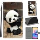 Voltage Coloured Drawing Magnetic Clasp Horizontal Flip PU Leather Case with Holder & Card Slots For Xiaomi Redmi Note 10 5G(C18 Wood Board Panda) - 1