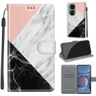 Voltage Coloured Drawing Magnetic Clasp Horizontal Flip PU Leather Case with Holder & Card Slots For Huawei P50(C07 Pink White Black) - 1