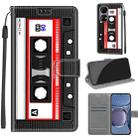 Voltage Coloured Drawing Magnetic Clasp Horizontal Flip PU Leather Case with Holder & Card Slots For Huawei P50(C10 Black Red Tape) - 1