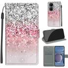 Voltage Coloured Drawing Magnetic Clasp Horizontal Flip PU Leather Case with Holder & Card Slots For Huawei P50(C13 Silver Pink Glitter) - 1