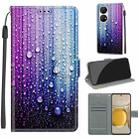 Voltage Coloured Drawing Magnetic Clasp Horizontal Flip PU Leather Case with Holder & Card Slots For Huawei P50 Pro(C05 Purple Blue Water Drops) - 1