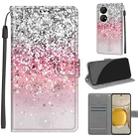 Voltage Coloured Drawing Magnetic Clasp Horizontal Flip PU Leather Case with Holder & Card Slots For Huawei P50 Pro(C13 Silver Pink Glitter) - 1