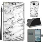 Voltage Coloured Drawing Magnetic Clasp Horizontal Flip PU Leather Case with Holder & Card Slots For Nokia G20 / G10 / 6.3(C01 White Marble) - 1