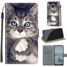 Voltage Coloured Drawing Magnetic Clasp Horizontal Flip PU Leather Case with Holder & Card Slots For Nokia G20 / G10 / 6.3(C02 Fork Hand White Claw Cat) - 1