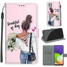 Voltage Coloured Drawing Magnetic Clasp Horizontal Flip PU Leather Case with Holder & Card Slots For Samsung Galaxy A22 4G(C09 Hug Flower) - 1
