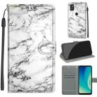 Voltage Coloured Drawing Magnetic Clasp Horizontal Flip PU Leather Case with Holder & Card Slots For ZTE Blade A7s 2020(C01 White Marble) - 1