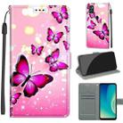 Voltage Coloured Drawing Magnetic Clasp Horizontal Flip PU Leather Case with Holder & Card Slots For ZTE Blade A7s 2020(C03 Gradient Pink Flying Butterflies) - 1