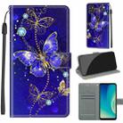 Voltage Coloured Drawing Magnetic Clasp Horizontal Flip PU Leather Case with Holder & Card Slots For ZTE Blade A7s 2020(C11 Blue Golden Chain Butterflies) - 1