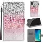 Voltage Coloured Drawing Magnetic Clasp Horizontal Flip PU Leather Case with Holder & Card Slots For ZTE Blade A7s 2020(C13 Silver Pink Glitter) - 1