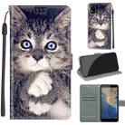 Voltage Coloured Drawing Magnetic Clasp Horizontal Flip PU Leather Case with Holder & Card Slots For ZTE Blade A31(C02 Fork Hand White Claw Cat) - 1