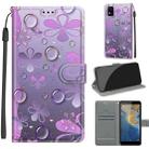 Voltage Coloured Drawing Magnetic Clasp Horizontal Flip PU Leather Case with Holder & Card Slots For ZTE Blade A31(C16 Water Drop Six Petal Flower) - 1