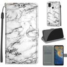 Voltage Coloured Drawing Magnetic Clasp Horizontal Flip PU Leather Case with Holder & Card Slots For ZTE Blade A51(C01 White Marble) - 1