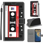 Voltage Coloured Drawing Magnetic Clasp Horizontal Flip PU Leather Case with Holder & Card Slots For ZTE Blade A51(C10 Black Red Tape) - 1