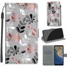 Voltage Coloured Drawing Magnetic Clasp Horizontal Flip PU Leather Case with Holder & Card Slots For ZTE Blade A51(C19 Material Flower) - 1