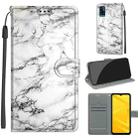 Voltage Coloured Drawing Magnetic Clasp Horizontal Flip PU Leather Case with Holder & Card Slots For ZTE Blade A71(C01 White Marble) - 1