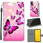 Voltage Coloured Drawing Magnetic Clasp Horizontal Flip PU Leather Case with Holder & Card Slots For ZTE Blade A71(C03 Gradient Pink Flying Butterflies) - 1