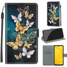 Voltage Coloured Drawing Magnetic Clasp Horizontal Flip PU Leather Case with Holder & Card Slots For ZTE Blade A71(C20 Gold Silver Flying Butterflies) - 1