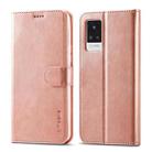 LC.IMEEKE Calf Texture Horizontal Flip Leather Case with Holder & Card Slots & Wallet For vivo V21(Pink) - 1