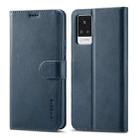 LC.IMEEKE Calf Texture Horizontal Flip Leather Case with Holder & Card Slots & Wallet For vivo V21(Blue) - 1