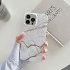 For iPhone 13 Gilding Marble Pattern Soft TPU Protective Case(White) - 1