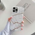 Gilding Marble Pattern Soft TPU Protective Case For iPhone 13 Pro Max(White) - 1