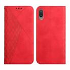 For Samsung Galaxy A02 / M02 Diamond Pattern Splicing Skin Feel Magnetic Horizontal Flip Leather Case with Card Slots & Holder & Wallet(Red) - 1