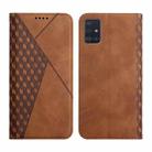 For Samsung Galaxy A51 5G Diamond Pattern Splicing Skin Feel Magnetic Horizontal Flip Leather Case with Card Slots & Holder & Wallet(Brown) - 1