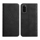 For Samsung Galaxy S20 Diamond Pattern Splicing Skin Feel Magnetic Horizontal Flip Leather Case with Card Slots & Holder & Wallet(Black) - 1