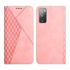 For Samsung Galaxy S20 FE Diamond Pattern Splicing Skin Feel Magnetic Horizontal Flip Leather Case with Card Slots & Holder & Wallet(Rose Gold) - 1