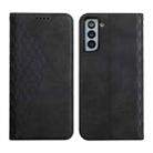 For Samsung Galaxy S21 5G Diamond Pattern Splicing Skin Feel Magnetic Horizontal Flip Leather Case with Card Slots & Holder & Wallet(Black) - 1