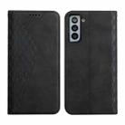 For Samsung Galaxy S21+ 5G Diamond Pattern Splicing Skin Feel Magnetic Horizontal Flip Leather Case with Card Slots & Holder & Wallet(Black) - 1