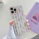 Flowers Pattern Dual-side Laminating Soft TPU Protective Case For iPhone 13 Pro Max(Purple) - 1