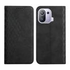 For Xiaomi Mi 11 Pro Diamond Pattern Splicing Skin Feel Magnetic Horizontal Flip Leather Case with Card Slots & Holder & Wallet(Black) - 1