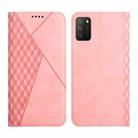 For Xiaomi Poco M3 / Redmi 9T Diamond Pattern Splicing Skin Feel Magnetic Horizontal Flip Leather Case with Card Slots & Holder & Wallet(Rose Gold) - 1