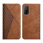 For Xiaomi Mi 10T Pro 5G / Mi 10T 5G Diamond Pattern Splicing Skin Feel Magnetic Horizontal Flip Leather Case with Card Slots & Holder & Wallet(Brown) - 1