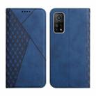 For Xiaomi Mi 10T Pro 5G / Mi 10T 5G Diamond Pattern Splicing Skin Feel Magnetic Horizontal Flip Leather Case with Card Slots & Holder & Wallet(Blue) - 1