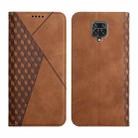 For Xiaomi Redmi Note 9 Pro Diamond Pattern Splicing Skin Feel Magnetic Horizontal Flip Leather Case with Card Slots & Holder & Wallet(Brown) - 1