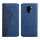 For Xiaomi Redmi Note 9 Diamond Pattern Splicing Skin Feel Magnetic Horizontal Flip Leather Case with Card Slots & Holder & Wallet(Blue) - 1