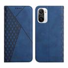 For Xiaomi Redmi K40 Diamond Pattern Splicing Skin Feel Magnetic Horizontal Flip Leather Case with Card Slots & Holder & Wallet(Blue) - 1