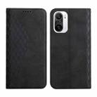 For Xiaomi Redmi K40 Diamond Pattern Splicing Skin Feel Magnetic Horizontal Flip Leather Case with Card Slots & Holder & Wallet(Black) - 1