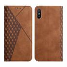 For Xiaomi Redmi 9A Diamond Pattern Splicing Skin Feel Magnetic Horizontal Flip Leather Case with Card Slots & Holder & Wallet(Brown) - 1