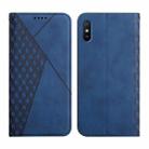 For Xiaomi Redmi 9A Diamond Pattern Splicing Skin Feel Magnetic Horizontal Flip Leather Case with Card Slots & Holder & Wallet(Blue) - 1