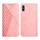 For Xiaomi Redmi 9A Diamond Pattern Splicing Skin Feel Magnetic Horizontal Flip Leather Case with Card Slots & Holder & Wallet(Rose Gold) - 1