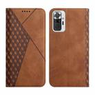 For Xiaomi Redmi Note 10 Pro Diamond Pattern Splicing Skin Feel Magnetic Horizontal Flip Leather Case with Card Slots & Holder & Wallet(Brown) - 1