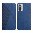 For Xiaomi Redmi Note 10 Pro Diamond Pattern Splicing Skin Feel Magnetic Horizontal Flip Leather Case with Card Slots & Holder & Wallet(Blue) - 1