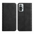 For Xiaomi Redmi Note 10 Pro Diamond Pattern Splicing Skin Feel Magnetic Horizontal Flip Leather Case with Card Slots & Holder & Wallet(Black) - 1