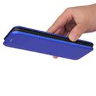 For vivo iQOO 8 Carbon Fiber Texture Horizontal Flip TPU + PC + PU Leather Case with Card Slot(Blue) - 3