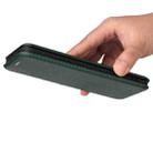 For vivo iQOO 8 Carbon Fiber Texture Horizontal Flip TPU + PC + PU Leather Case with Card Slot(Green) - 3