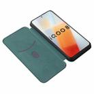 For vivo iQOO 8 Carbon Fiber Texture Horizontal Flip TPU + PC + PU Leather Case with Card Slot(Green) - 6