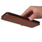 For vivo iQOO 8 Carbon Fiber Texture Horizontal Flip TPU + PC + PU Leather Case with Card Slot(Brown) - 3